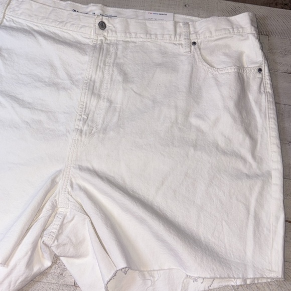 Old Navy Shorts Denim High-Rise Slouchy White Straight Women's Size: 28 New - Picture 4 of 14